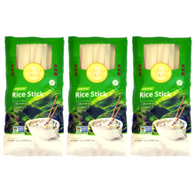 Load image into Gallery viewer, _3 Pack Asian Best Rice Stick Noodles - Four Elephant Packs (10MM)