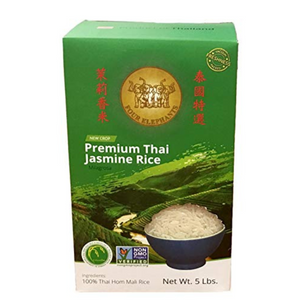 5 lbs Non GMO Organic Thai Jasmine Four Elephant Rice