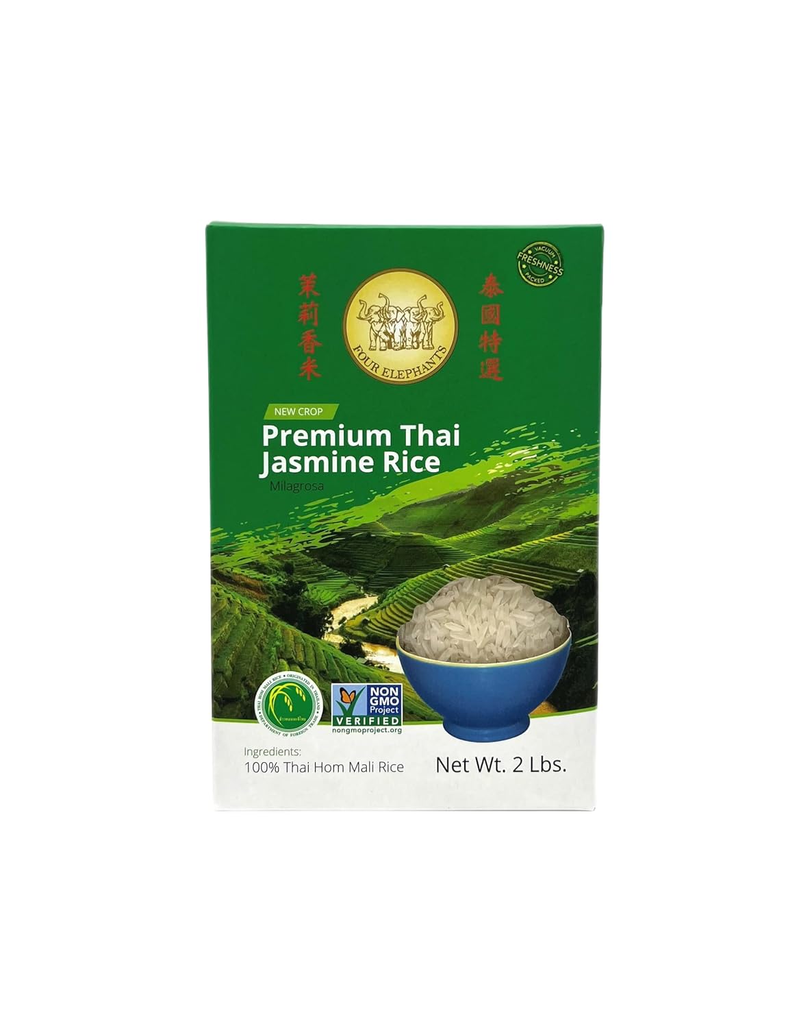 Premium Jasmine Rice Rice 2 LBS Premium Thai Jasmine Rice – Four Elephants