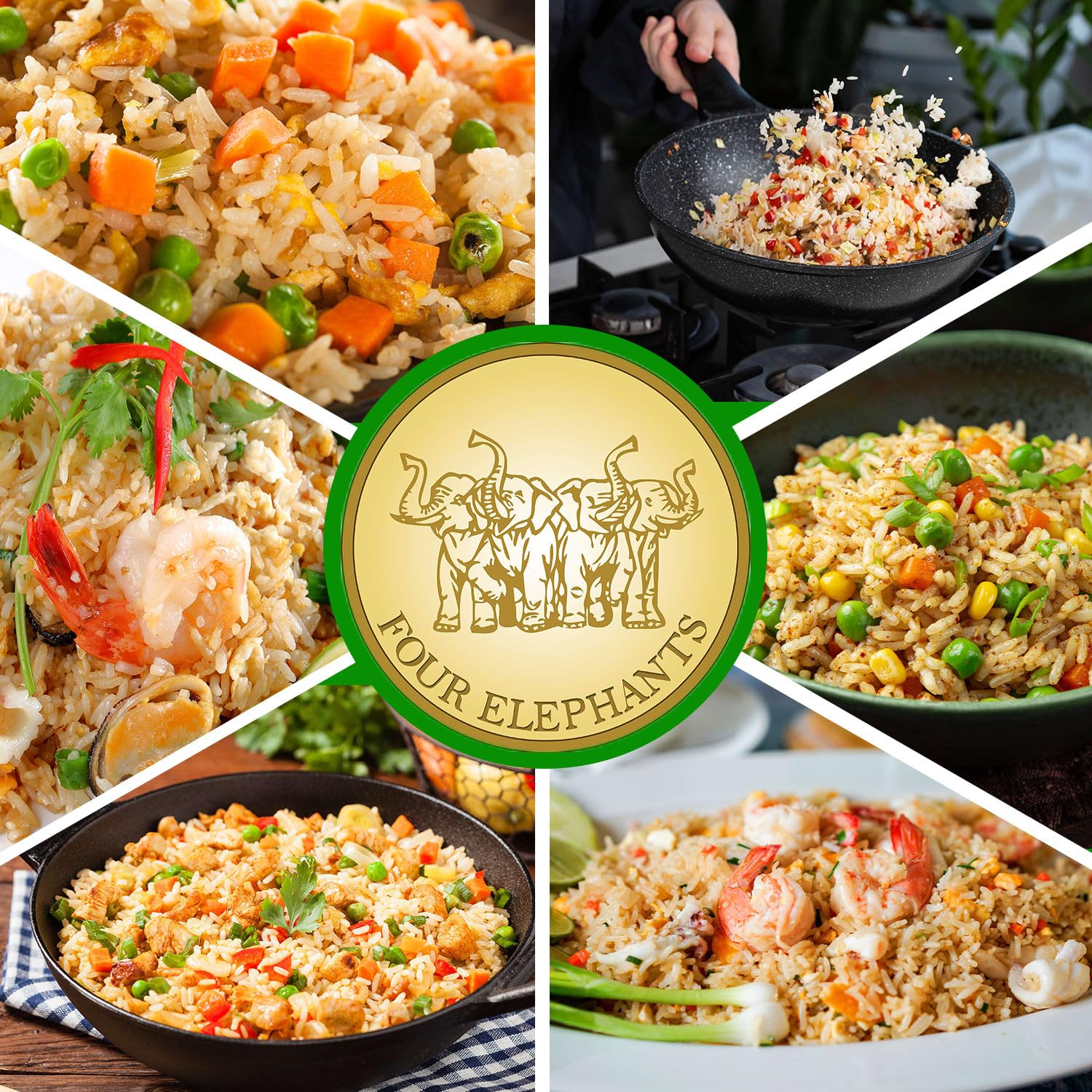 Three Elephants Rice Four Elephants Premium Thailand 25 Pound (LBS) Jasmine Rice Bags